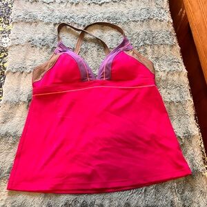 Women’s prana tankini, size large, pink